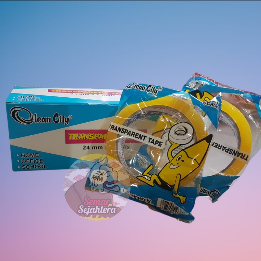 

[PCS] OLEAN CITY OCI TRANSPARANT TAPE / ISOLASI BENING 1 INCH ( 24MM X 72Y ) + DUS*