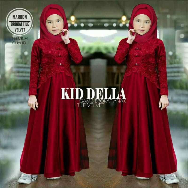 PCS MAXY DELLA KID FASHION GAMIS ANAK PEREMPUAN BAHAN BRUKAT JC