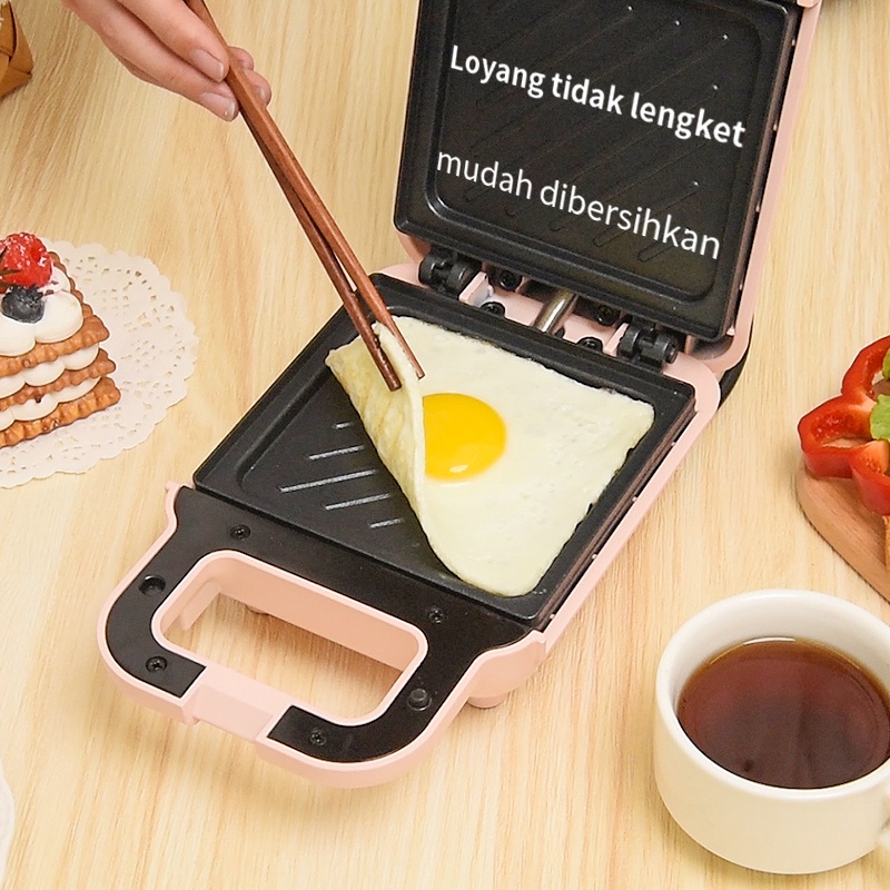 【COD】Sandwich Maker Multifungsi Sandwich Toaster Pemanggang Roti 650W Portabel