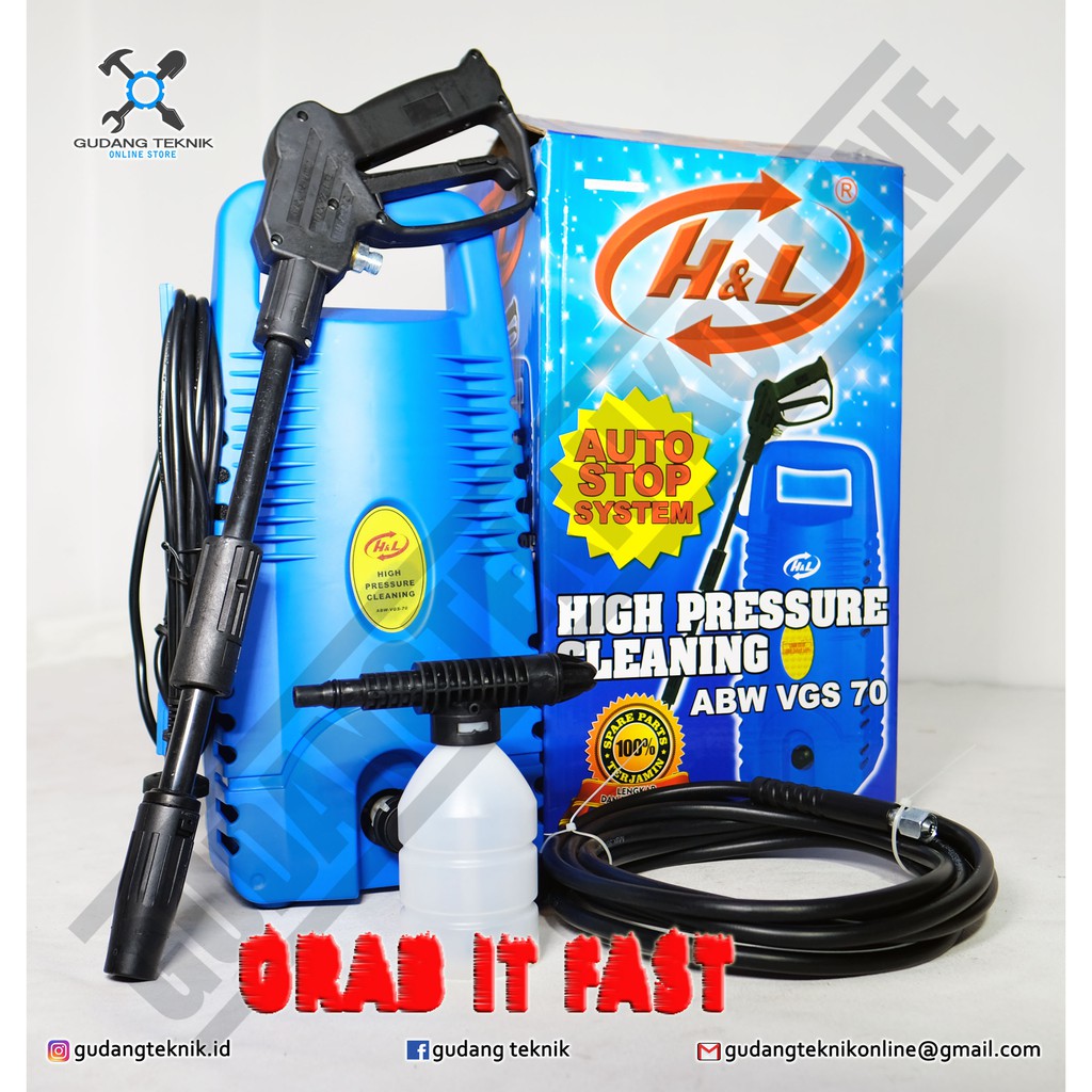 Alat Steam Cuci Motor Mobil HL VGS70 / Jet Cleaner High Pressure HNL H&amp;L VGS 70