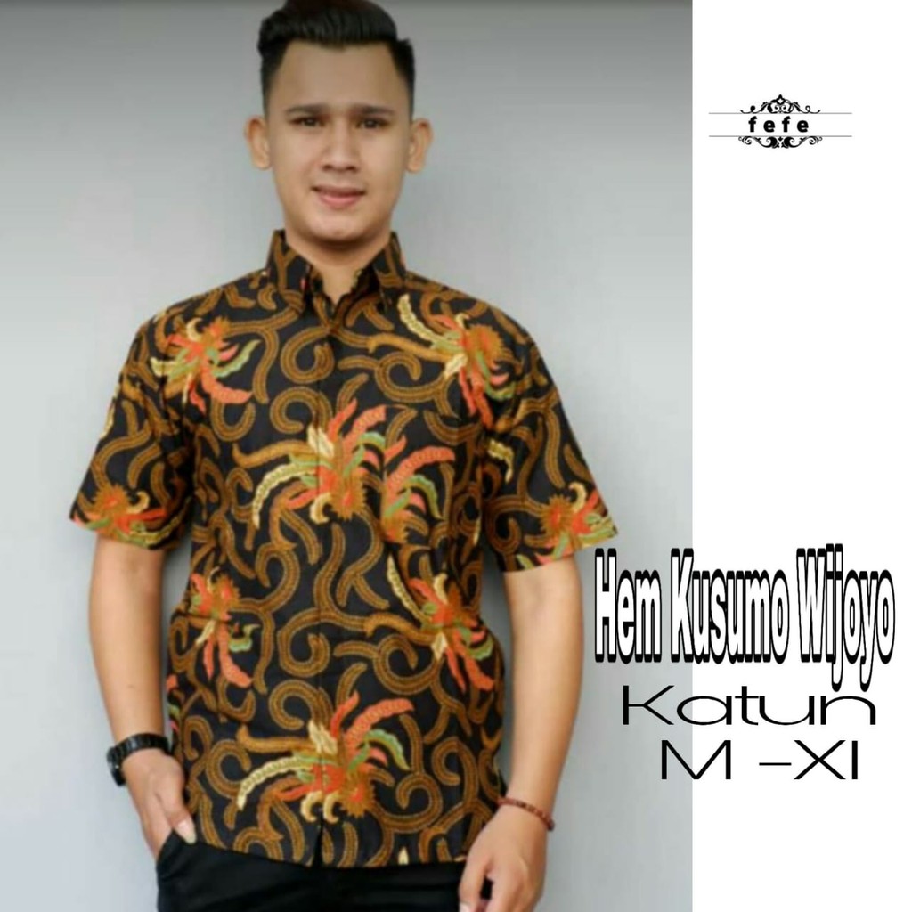 HEM BATIK | BAJU BATIK PRIA MODEL LENGAN PENDEK TERBARU HEM KUSUMO WIJOYO