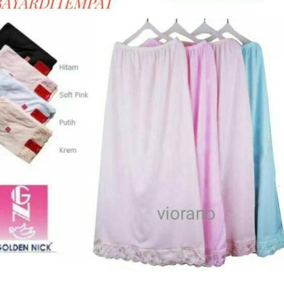 Androk Wanita Daleman Renda Rok Dalam Panjang Golden Nick Dalaman Rok Panjang Katun Adem