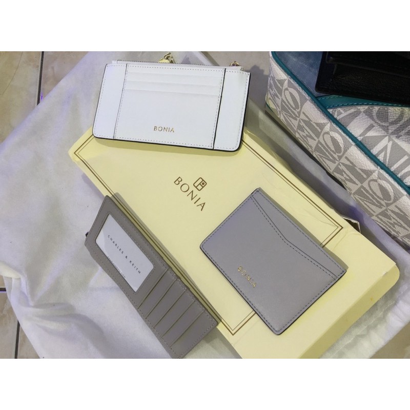 Dompet kartu BONIA ORIGINAL 100% card tas tosca wallet putih abu cream baru new preloved tas bag