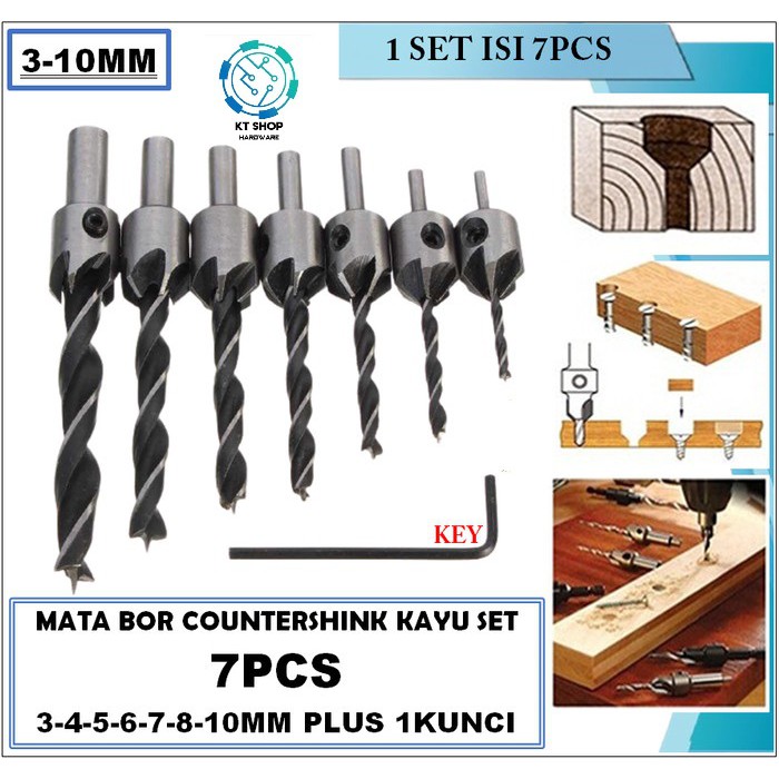 Mata Bor Countersink 7 pcs (Mata bor kayu)