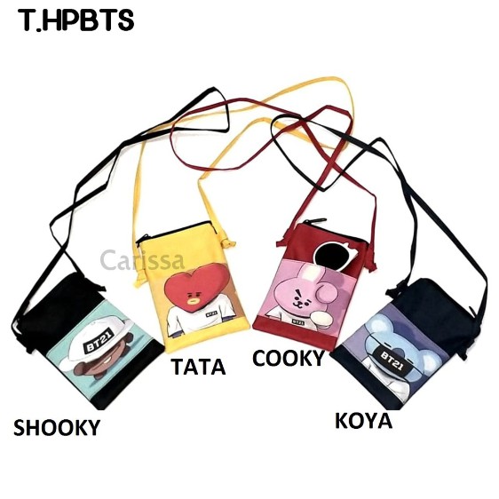 T.HPBTS Tas Selempang HP BTS BT21 Murah Wanita Kekinian