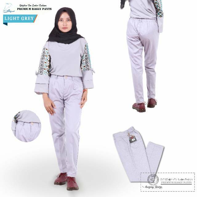 (CUCI GUDANG!!) BAGGY PANTS PREMIUM ONR &amp; DOLPHIN KAIN AMERICAN DRILL GRID A IMPORT QUALITY