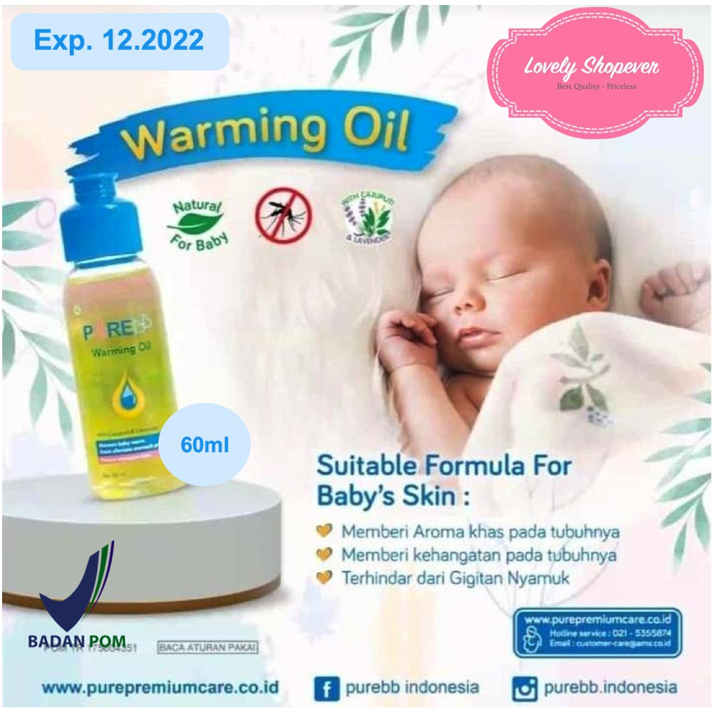 Pure BB Baby Warming Oil with Cajuputi dan Lavender 60 ml / Warming Oil Pure Baby