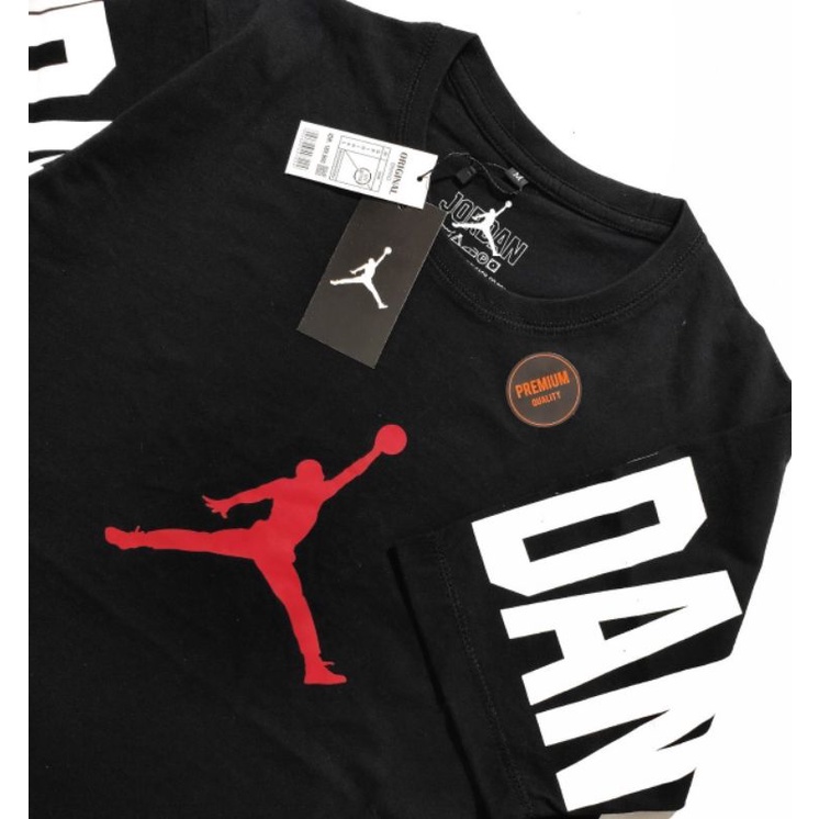 KAOS T-SHIRT JORDAN JUMP SCRIP LENGAN FULLTAG &amp; LEBEL (BESTSELLER) BANYAK VARIASI WARNA