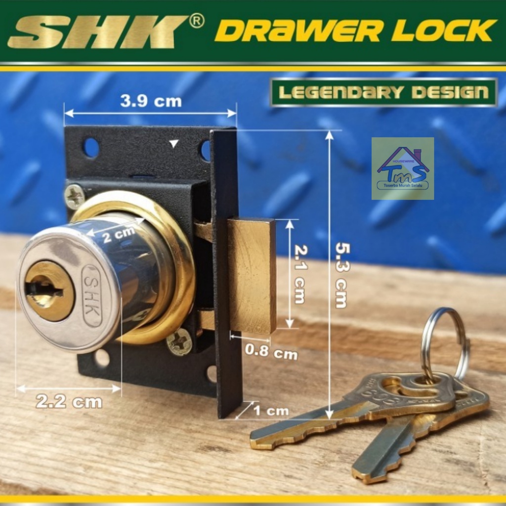 Kunci Laci Lemari Loker SHK art no: 808 size 16 mm Classic Edition
