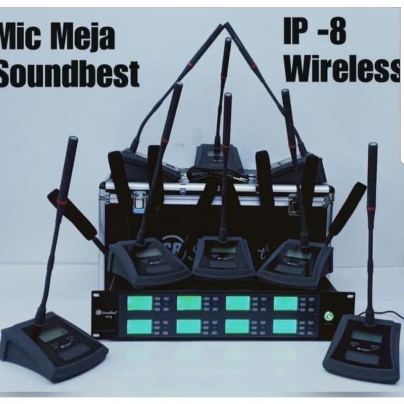 Mic Wireless Podium/Conference Soundbest IP8/IP 8 Original 8bh Mic Meja Wireless