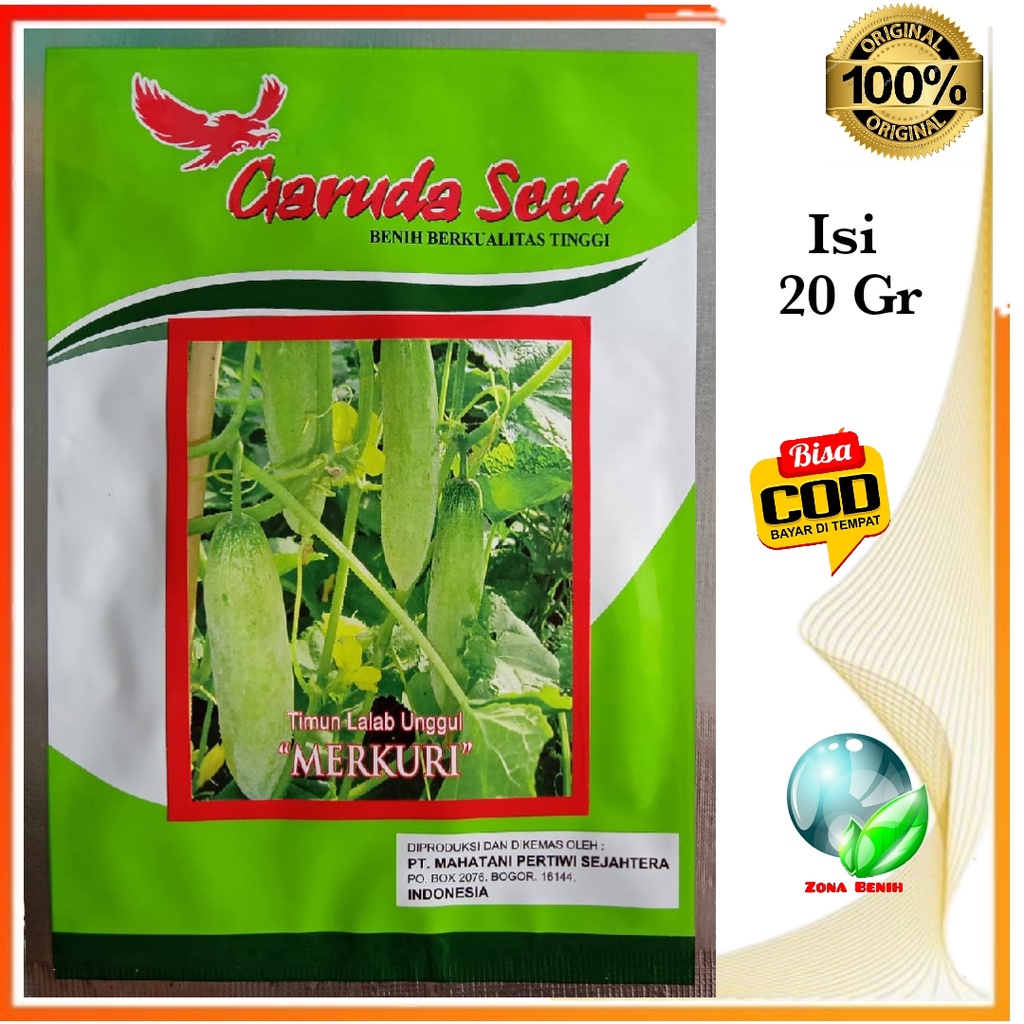 Bibit Timun Lalap MERKURI Isi 20 Gram | Benih Timun Lalap Unggul | Mentimun
