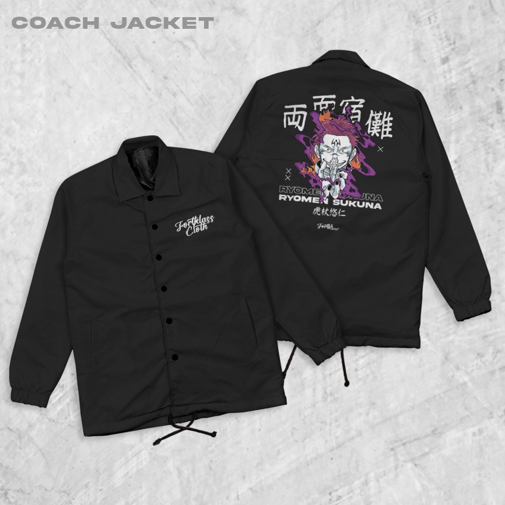 Fortglass Sukuna Coach Jaket Pria Outwear Unisex Parasut