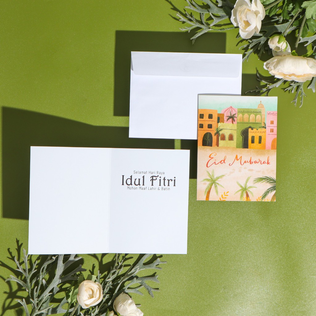 

KARTU UCAPAN LEBARAN LIPAT 2 DAN BONUS AMPLOP PUTIH GREETING CARD IDUL FITRI PREMIUM - LURIQ DESIGN