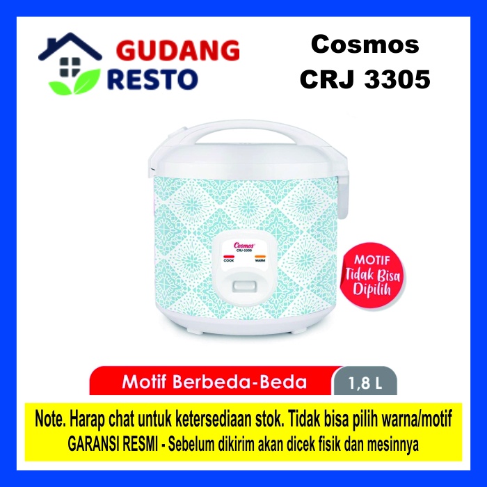 COSMOS CRJ 3305 / CRJ3305 MAGICCOM RICECOOKER 1.8 L SURPRISE SERIES 1,8 Liter Penanak Nasi NON STICK