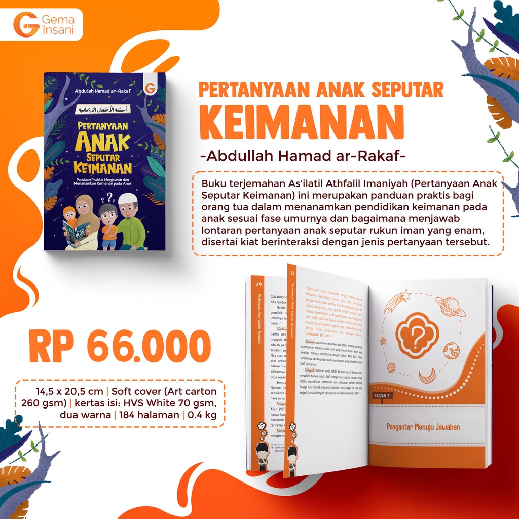 Buku Pertanyaan Anak Seputar Keimanan - Gema Insani 100% Original