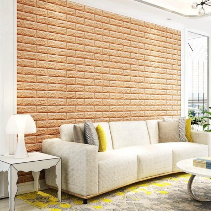 (Bandung) Wallfoam 3D Bata/foam Bata Putih/ foam 4mm / Bata Gold 4mm