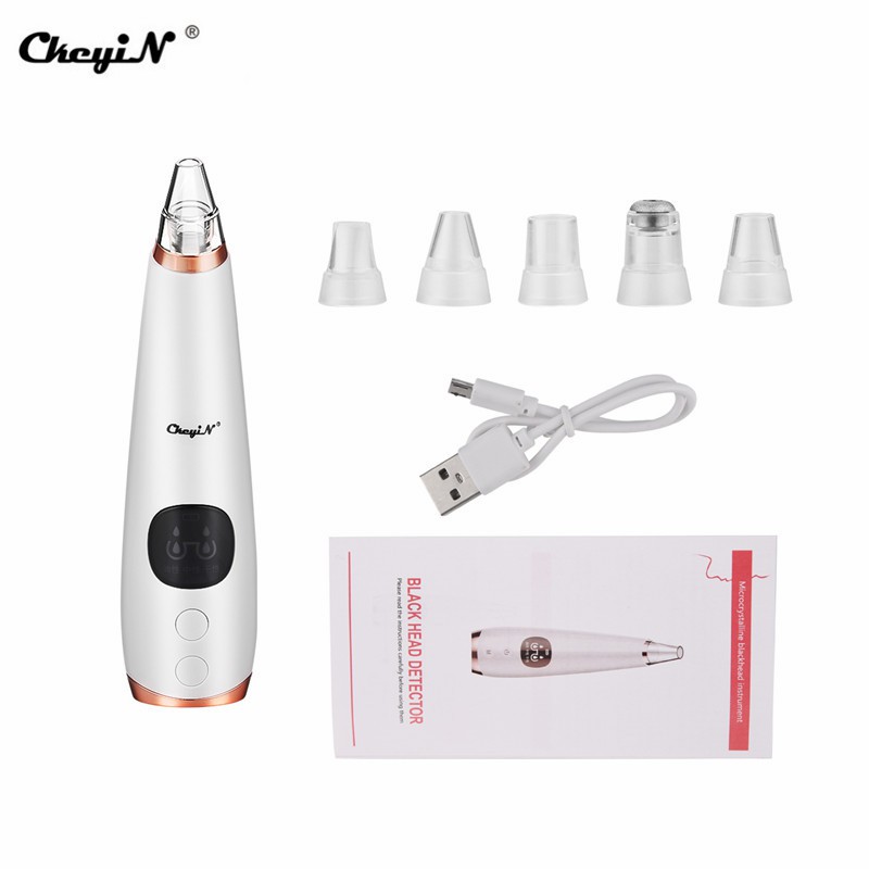 

CkeyiN Profesional Wajah Blackhead Remover 6 In 1 Vakum Hisap USB Isi Ulang Pembersih Wajah Mesin Komedo Blackhead Acne Extractor MR401