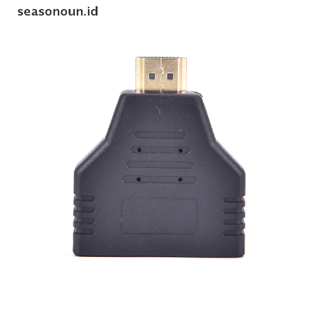 (seasonoun) 1pc Kabel Adapter Splitter 1080P Port Male Ke 2 Female 1 In 2 Out