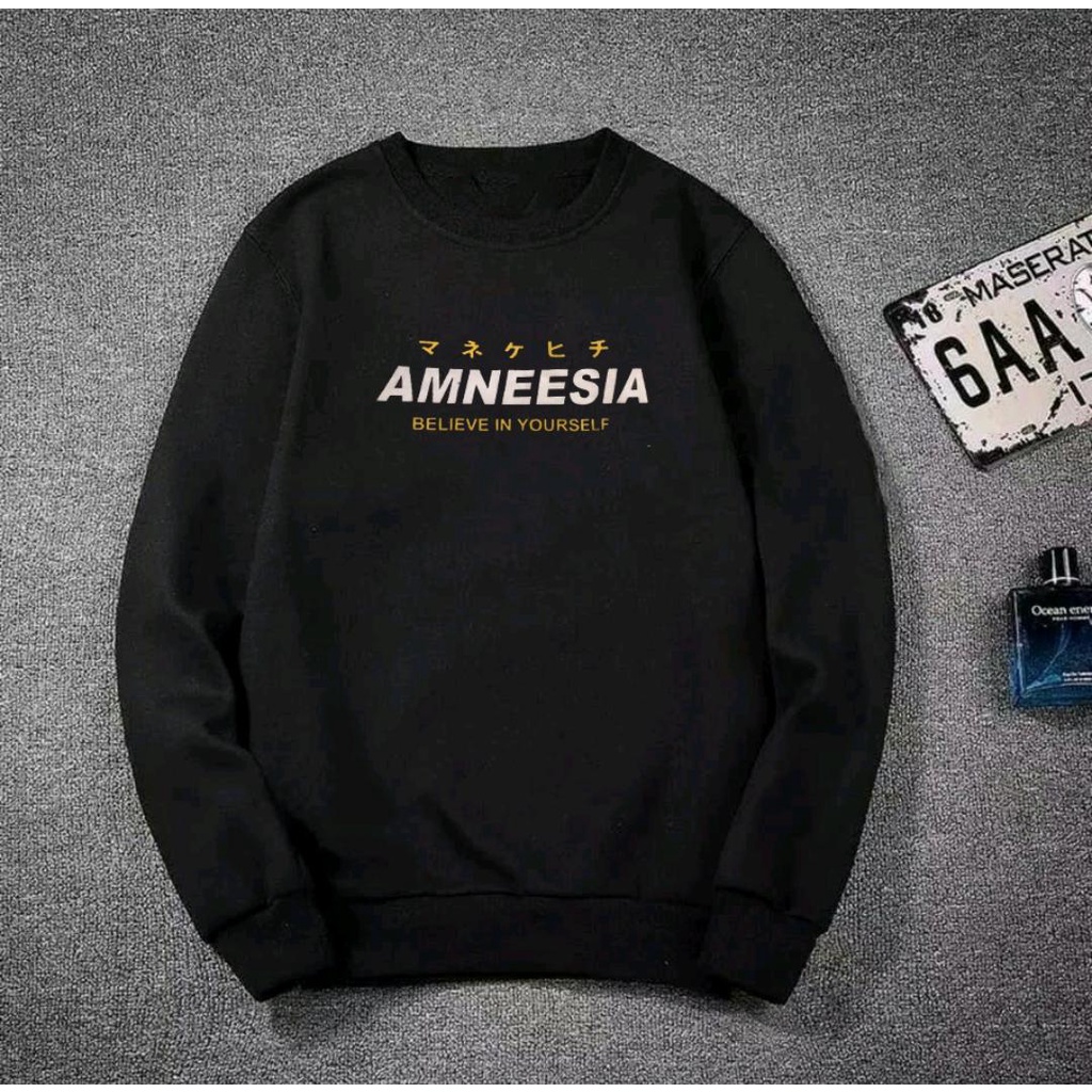 AMNESIA SWEATER FLEECE UNISEX TEBAL TERBARU'