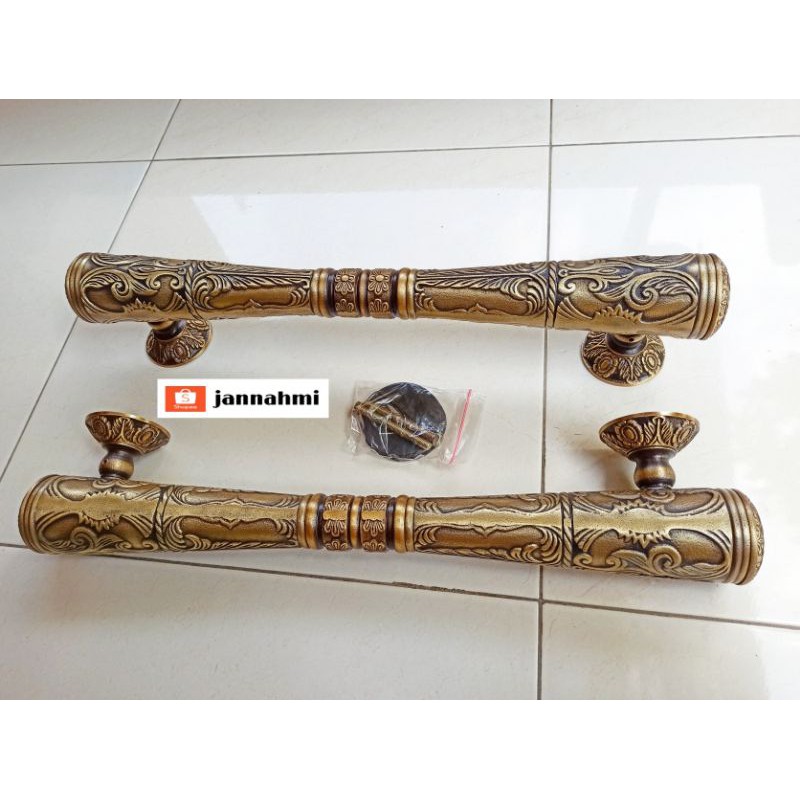 Handle kuningan gada ukir 57cm