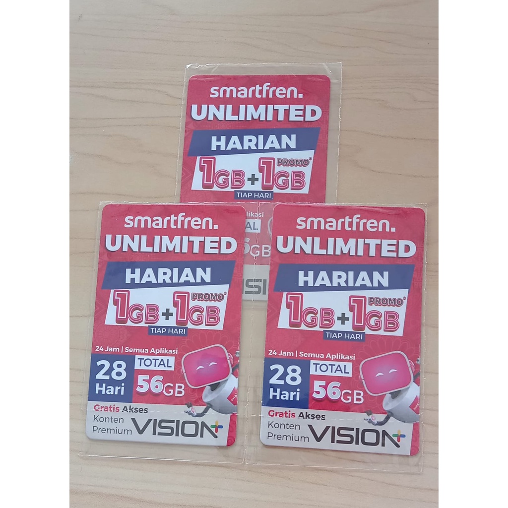 Vocher data internet Smartfren Unlimited 1+1/hari (28hari)