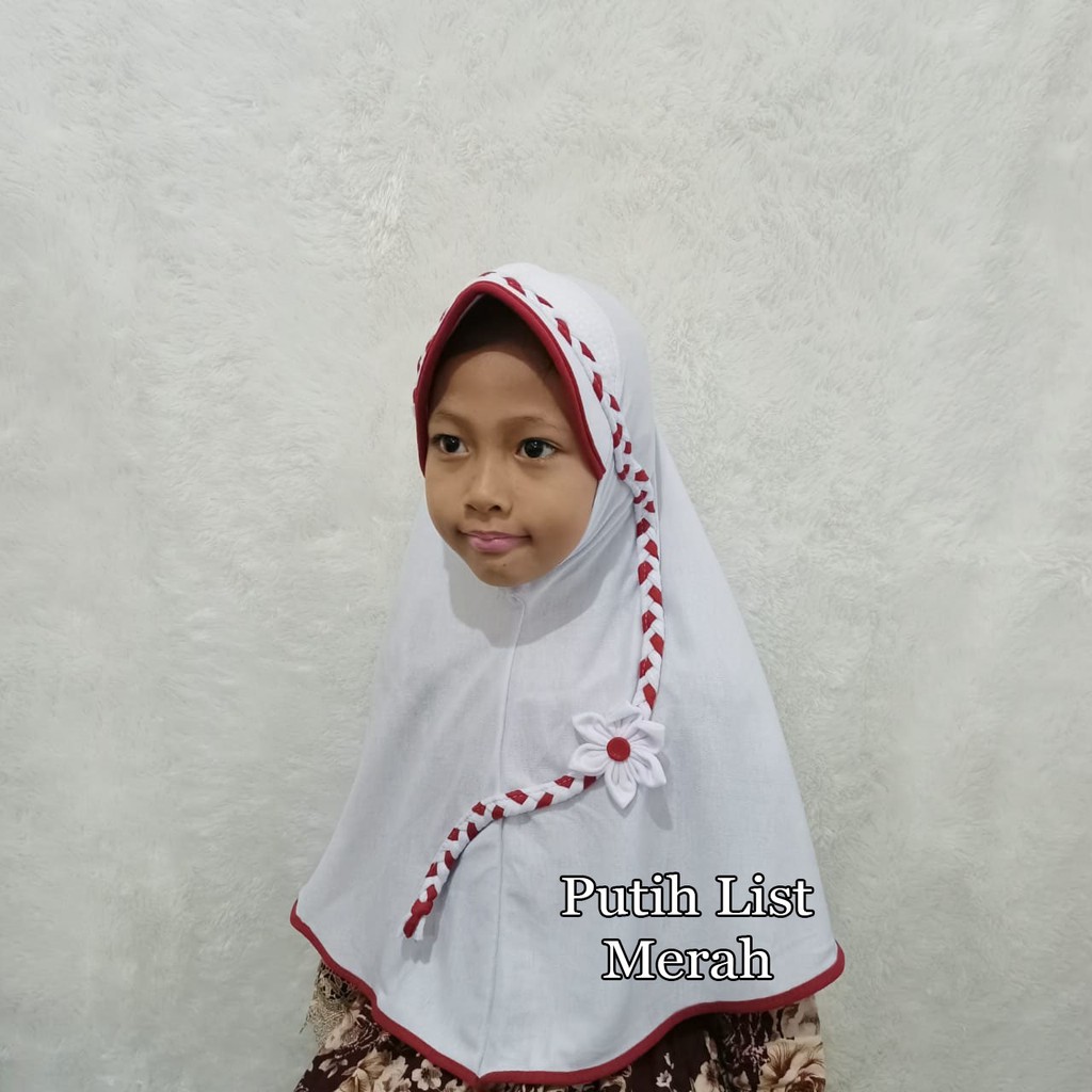 PROMO Kerudung Sekolah SD Kepang Jilbab Sekolah Anak Ukuran M Terbaru Nayla Hijab