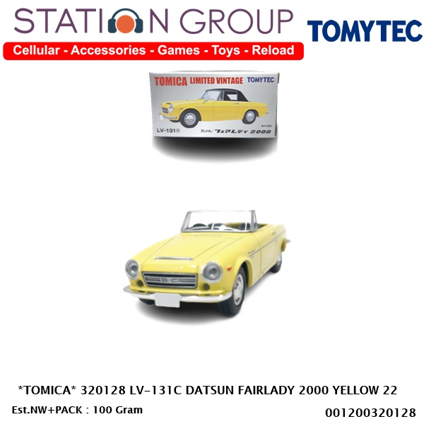 TOMICA 320128 LIMITED VINTAGE-131C DATSUN FAIRLADY 2000 YELLOW 22 - DIECAST