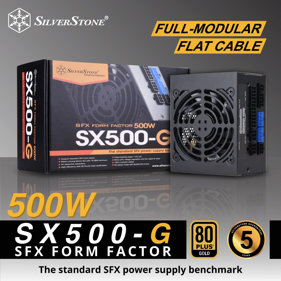 PSU SILVERSTONE SFX 500 WATT 80+ GOLD FULL MODULAR SX500-G