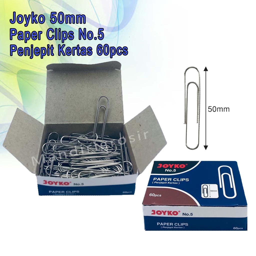 

Joyko * Paper Clips No.5 * Penjepit Kertas * 50mm 60pcs