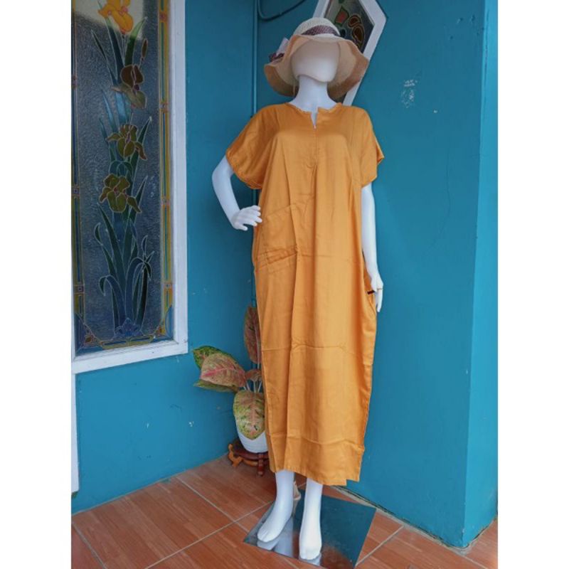 Daster Habel/HISBI Long BUSUI Panjang Semata Kaki Bahan Rayon Premium-Hisbi twill busui 26