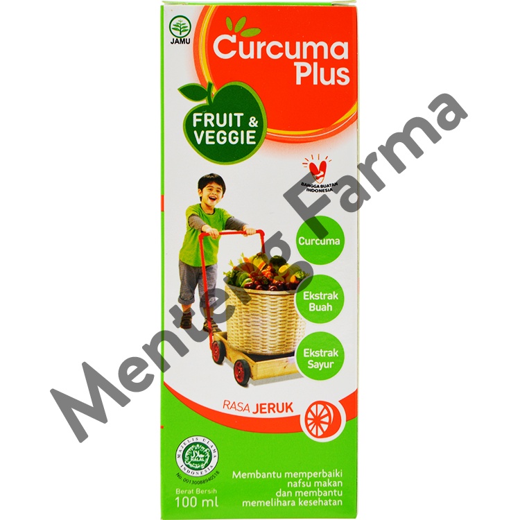 Curcuma Plus Fruit &amp; Veggie Rasa Jeruk 100 mL - Asupan Kebutuhan Serat Buah dan Sayur untuk Anak