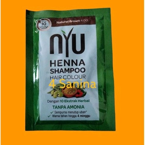 Shampoo Nyu henna Natural Brown / Nyu shampoo henna / Nyu Shampo hair colour.
