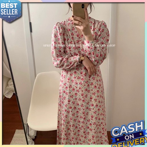 Dress Wanita Korean Style Midi Maxy Murah Bridesmaid Gaun Pesta Remaja Baju Dres Kondangan Perempuan