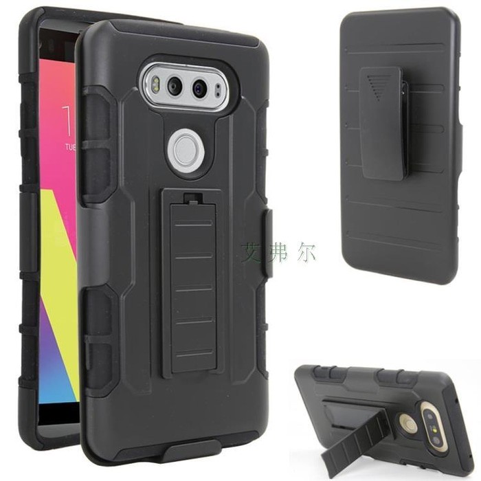 Aksesoris Hape-FUTURE ARMOR LG V20 soft hard case casing cover belt clip kick stand