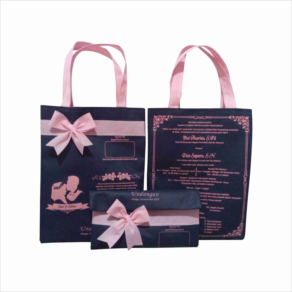 Jual Undangan Pernikahan Undangan Tas Unik Desain Cantik Harga Ekonomis