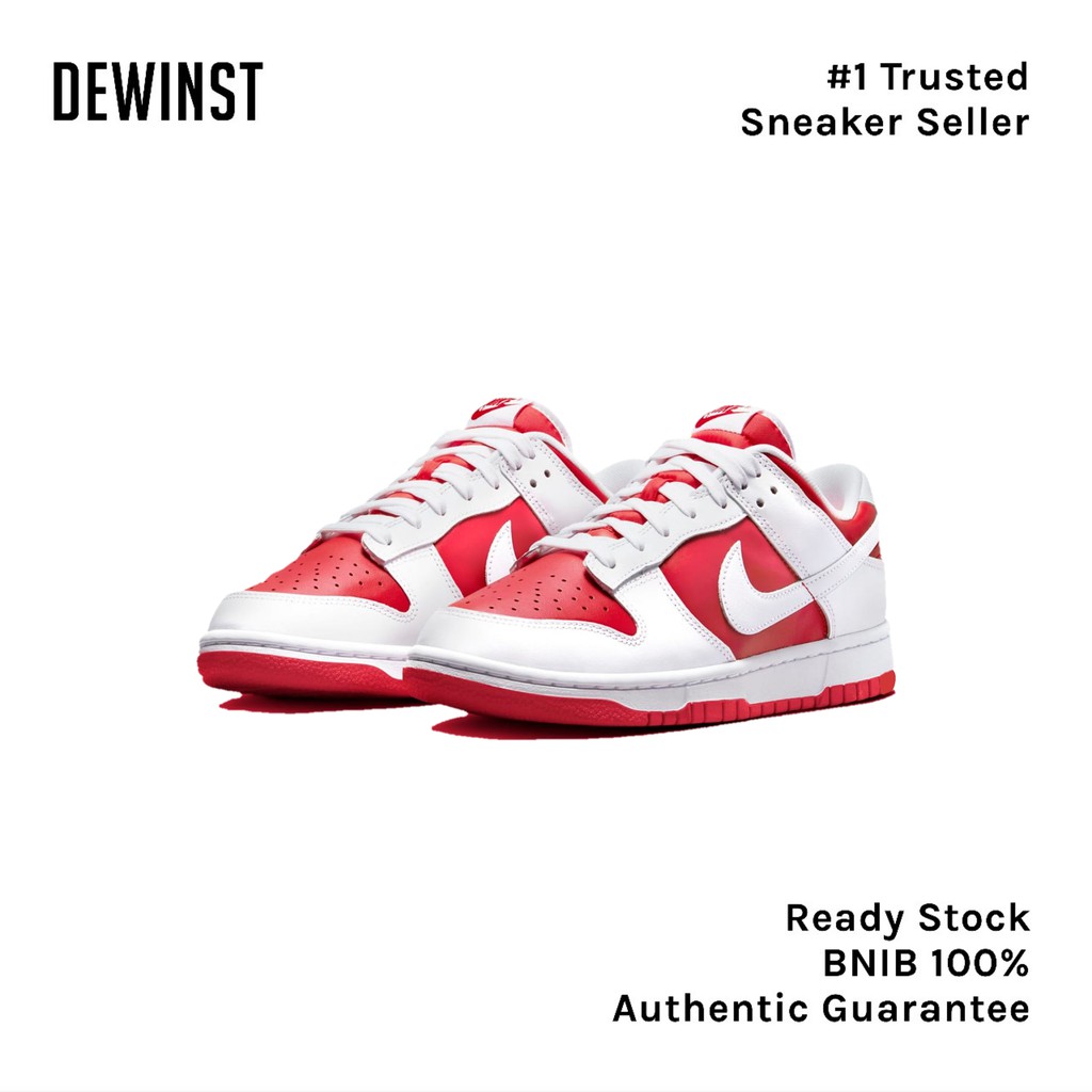 dunk low retro white red