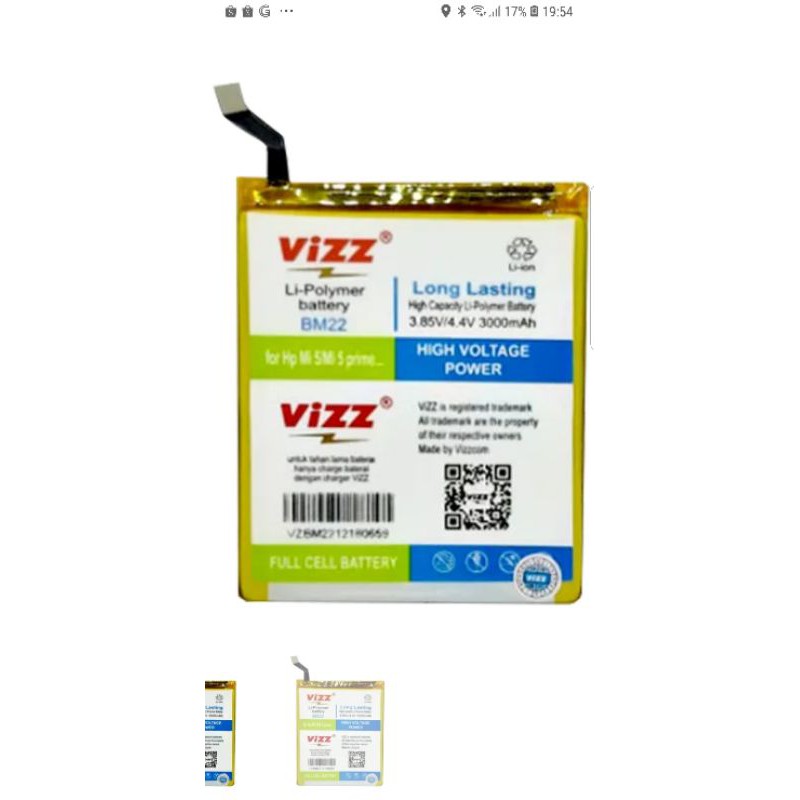Vizz BateraiOriginal  Vizz double power Xiaomi BM22 Mi5