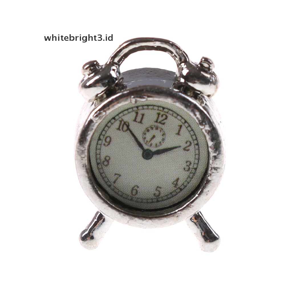 (whitebright3.id) Miniatur Jam Alarm Bahan Metal Skala 1: 12 Untuk Dekorasi Ruang Tamu Rumah Boneka  Miniatur Jam Alarm Bahan Metal Untuk Rumah Boneka 1 / 12  Miniatur Alarm Bahan Metal Untuk Rumah Boneka 1 / 12