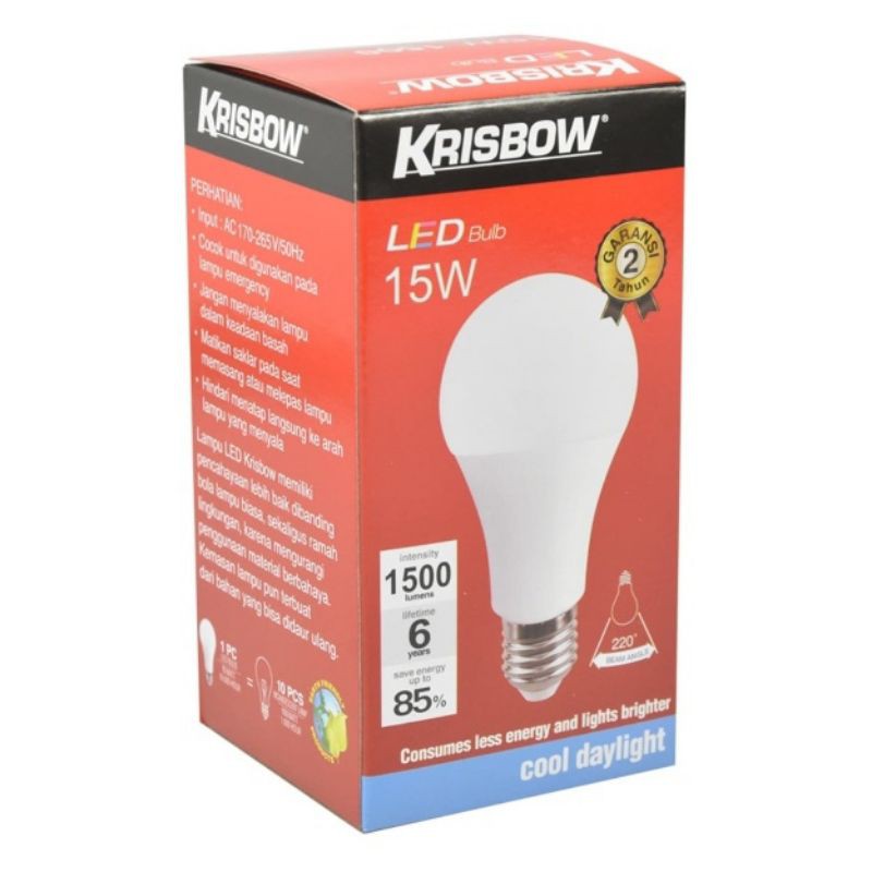 Krisbow Lampu Led 15 watt 1500lm - putih & kuning