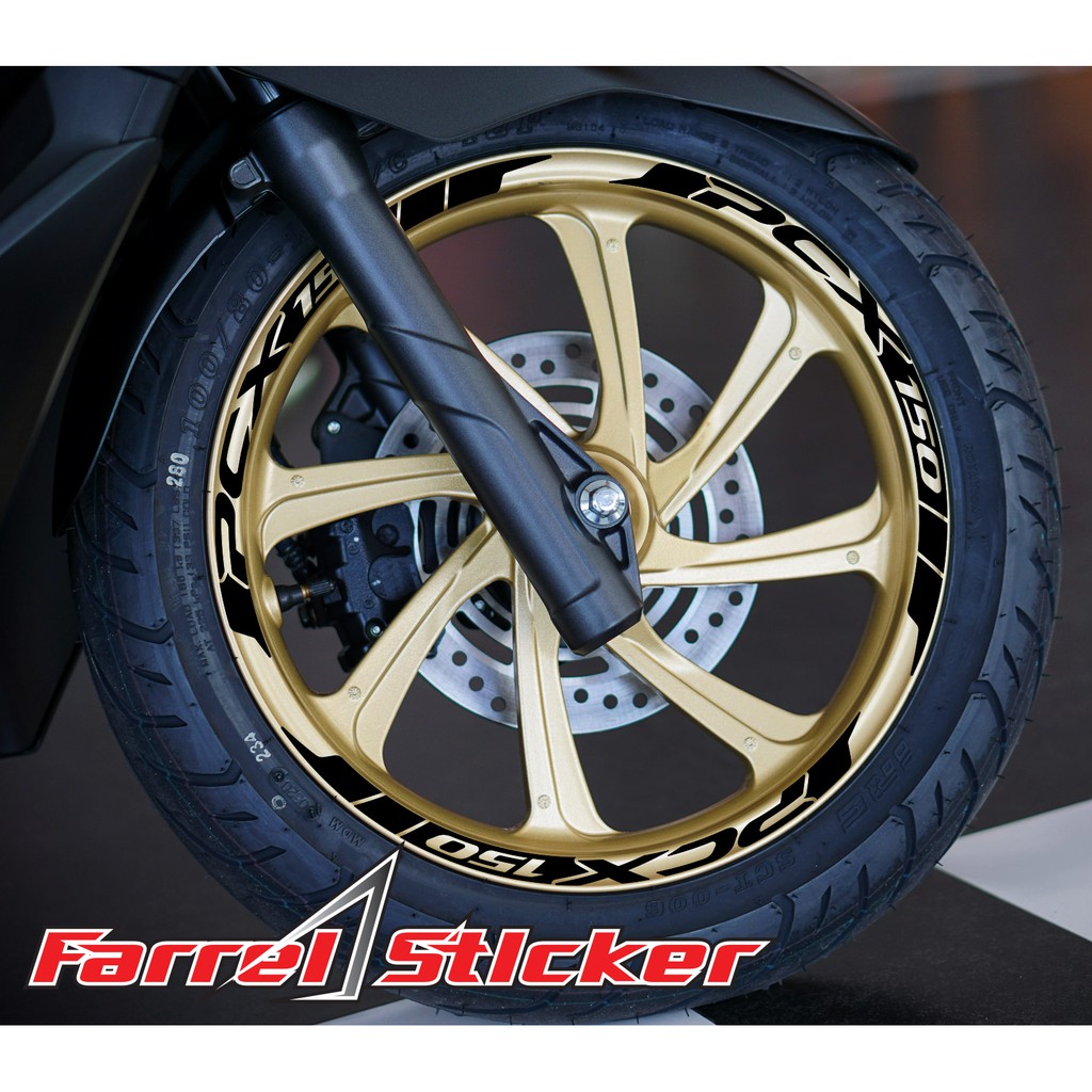 stiker velg sticker velk PCX gold HITAM