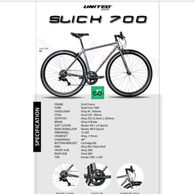 sepeda balap united slick 700