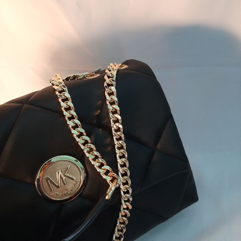 Michael Kors MK black pillow gold crossbody bag