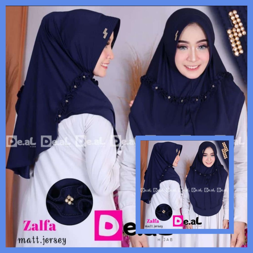 HIJAB ZALFA DE.AL BAHAN JERSEY HIJAB INSTAN