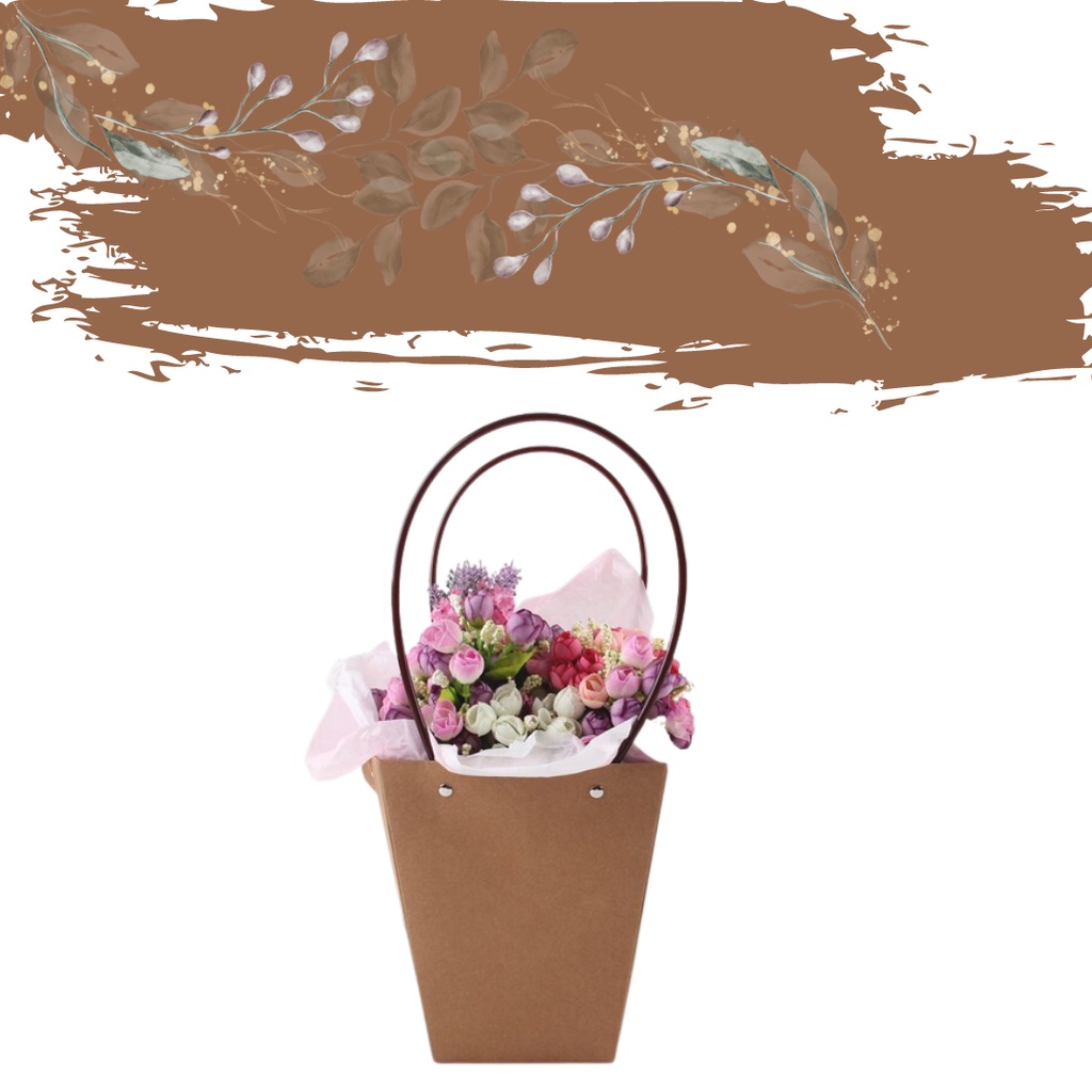 

Flower Gift Box Paper Basket Waterproof Kraft Paper Wedding Large