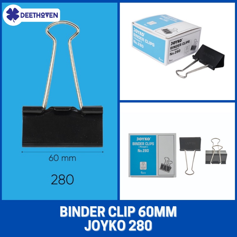 

Binder Clip / Penjepit Kertas JOYKO No. 280 (60 mm) isi 6pcs
