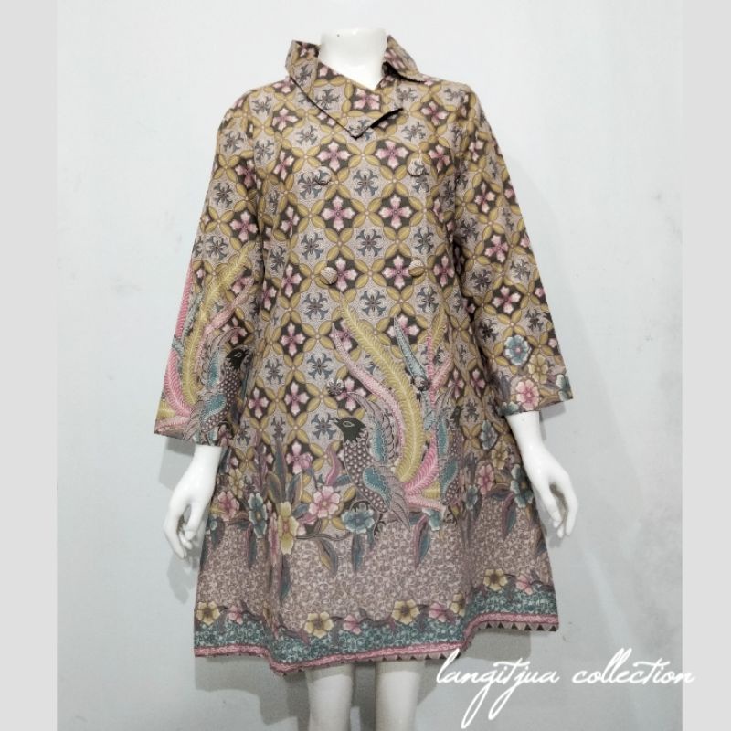 RHAMONA TUNIK BATIK BUSUI FRIENDLY | DRESS BATIK KERJA LENGAN PANJANG