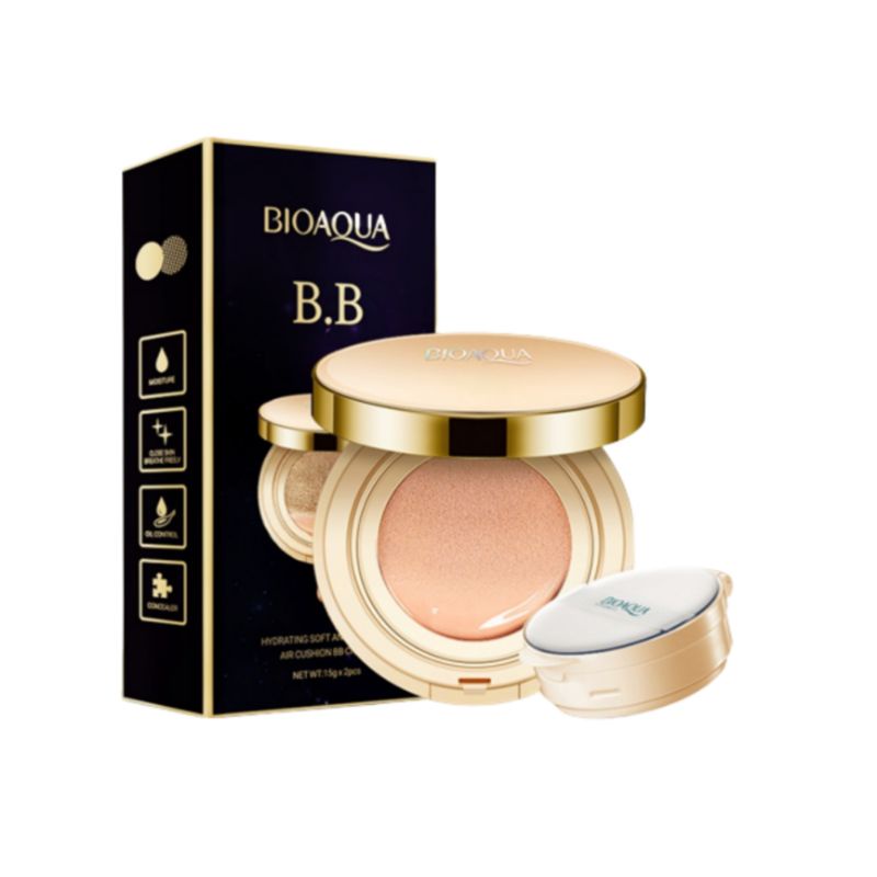 BIOAQUA Hydrating Soft And Flawless Air Cushion BB Cream1 BB Cushion 15g + 1 Refil Cushion 15g.