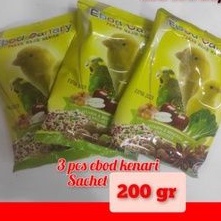 3 pcs ebod kenari sachet 200 gr pakan burung canary seed campur racikan ebod jaya