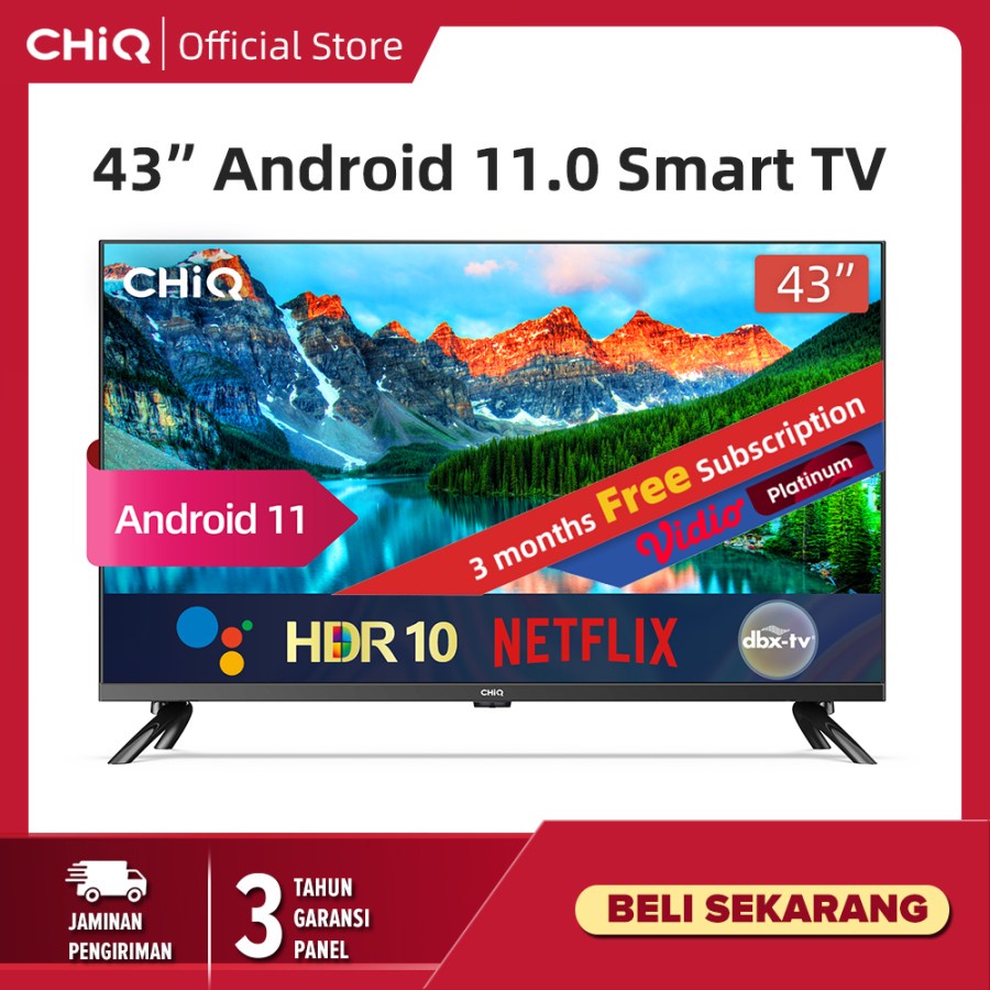 CHiQ Smart tv 43 Inch Newest Android11 Frameless Digital LED TV L43G7P by Changhong for uerope market