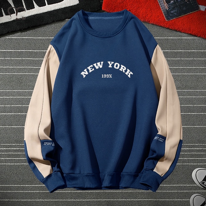 SWEATER CREWNECK OVERSIZE SWETER PRIA WANITA BIG SIZE  SWITER NEW YORK JUMBO